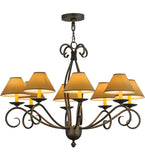 40"W Sienna 8 Lt W/Fabric Shades Victorian Chandelier