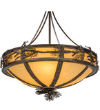 20"W Lodge Branches W/Uplights Semi-Flushmount