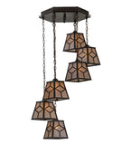 27"W Diamond Mission 6 Lt Cascading Pendant