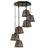 27"W Diamond Mission 6 Lt Cascading Pendant