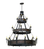 72"W Costello 21 Lt W/Up and Downlights Three Tier Gothic Chandelier