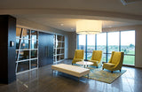 60"W Cilindro White Contemporary Flushmount
