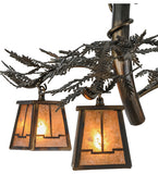 24"W Pine Branch Valley View Rustic Lodge 3Lt Chandelier