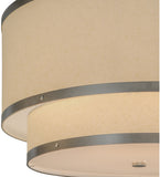 30"W Cilindro Eggshell 2 Tier Textrene Traditional Pendant