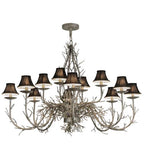50"W 12 Lt Lodge Twigs Chandelier
