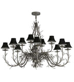 50"W 12 Lt Lodge Twigs Chandelier