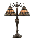 28"H Ilona 2 Lt Victorian Tiffany Table Lamp