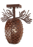 14"W Stoneycreek Pinecone Semi-Flushmount