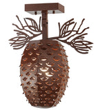 14"W Stoneycreek Pinecone Semi-Flushmount