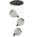 36"W Euri Tanta Pouring 3 Lt Cascading Contemporary Pendant