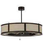 44.5"W Smythe Beige Linen W/Up & Downlights Chandel-Air Fan