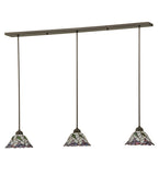 50"L Stained Glass Daffodil Bell 3 Lt Island Pendant