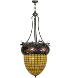 22"W Greenbriar Oak Inverted Pendant