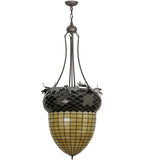 22"W Greenbriar Oak Inverted Pendant