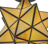 12"W Moravian Star Beige Iridescent Flushmount