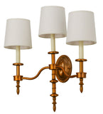 22"W Toby 3 Lt Wall Victorian Sconce