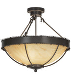 24"W Barbed Wire Rustic Semi-Flushmount