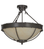 24"W Barbed Wire Rustic Semi-Flushmount