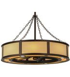 44"W Maplewood Beige Linen W/Up & Downlights Chandel-Air Fan