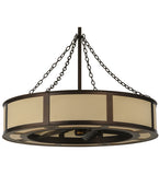 44"W Maplewood Beige Linen W/Up & Downlights Chandel-Air Fan
