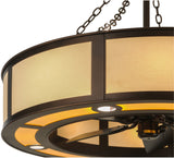 44"W Maplewood Beige Linen W/Up & Downlights Chandel