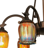 28"W Favrile 6 Lt Victorian Chandelier