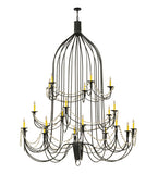 72"W Bell 20 Lt Three Tier W/Crystals Contemporary Chandelier