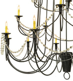 72"W Bell 20 Lt Three Tier W/Crystals Contemporary Chandelier