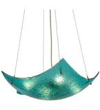 26"W Metro Fusion Aquamarine Crinkle Contemporary Inverted Pendant
