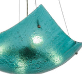 26"W Metro Fusion Aquamarine Crinkle Contemporary Inverted Pendant