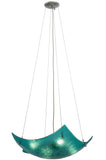 26"W Metro Fusion Aquamarine Crinkle Contemporary Inverted Pendant