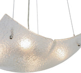 26"W Crinkle Clear Texture Fused Glass Inverted Pendant