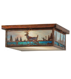 16"Sq Deer Creek Wildlife Outdoor Flushmount