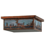 16"Sq Deer Creek Wildlife Outdoor Flushmount