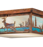 16"Sq Deer Creek Wildlife Outdoor Flushmount