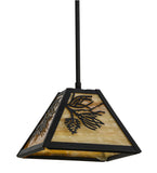 8"Sq Winter Pine Rustic Lodge Mini Pendant