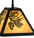 8"Sq Winter Pine Rustic Lodge Mini Pendant
