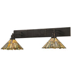 36-55"W Delta Jadestone 2 LT Swing Arm Tiffany Wall Sconce