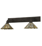 36-55"W Delta Jadestone 2 LT Swing Arm Tiffany Wall Sconce