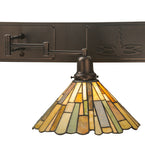 36-55"W Delta Jadestone 2 LT Swing Arm Tiffany Wall Sconce