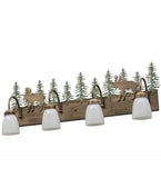 35"W Wandering Moose 4 Lt Wildlife Lodge Vanity Light