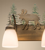 35"W Wandering Moose 4 Lt Wildlife Lodge Vanity Light