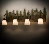35"W Wandering Moose 4 Lt Wildlife Lodge Vanity Light