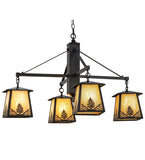 38"W Mountain Pine 4 Lt Chandelier
