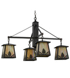 38"W Mountain Pine 4 Lt Chandelier