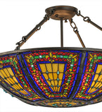 24"W Tiffany Fleur-De-Lis Semi-Flushmount