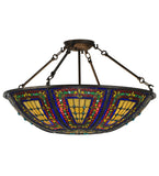 24"W Tiffany Fleur-De-Lis Semi-Flushmount