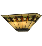 16"W Diamond Mission Stained Glass Wall Sconce