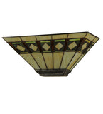 16"W Diamond Mission Stained Glass Wall Sconce