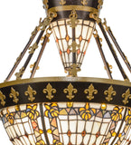 19"W Fleur-De-Lis Tiffany Semi-Flushmount